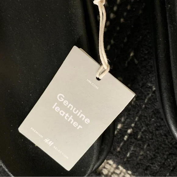 H&M PREMIUM LEATHER SLIDES | BLK | SZ40 | NEW - Picture 4 of 9